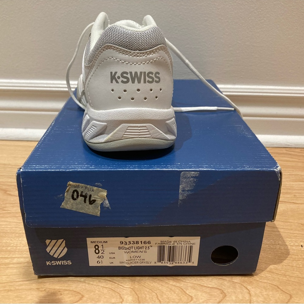 NWT K-Swiss Bigshot Light 2.5 women's size 8.5 tennis shoe (93338166) in white